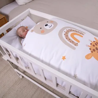 Renforcé Wende-Bettwäsche 35x40 / 80x80 cm de Baby Best en Blanc – photo produit 2 sur 3