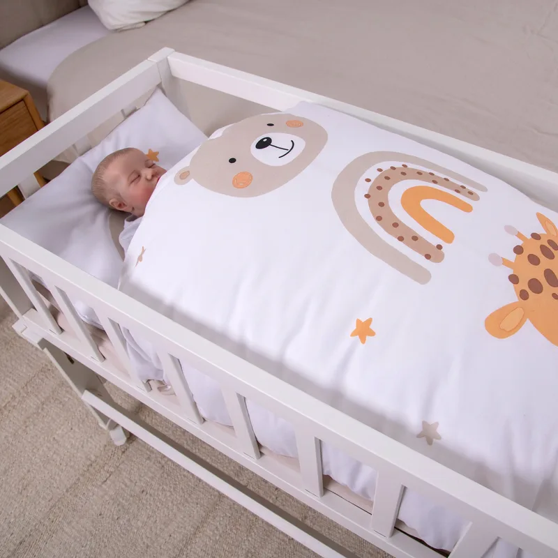 Renforcé Wende-Bettwäsche 35x40 / 80x80 cm de Baby Best en Blanc – photo produit 2 sur 3