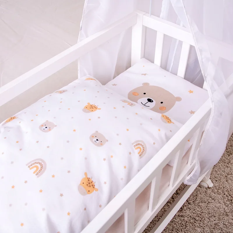 Herding Baby Beddengoed 'Little Friends' Katoen 80x80cm & 35x40cm van Baby Best in Wit – productfoto