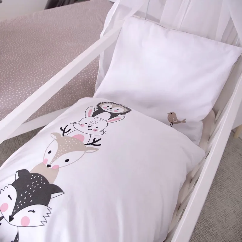 Renforcé Wende-Bettwäsche 35x40 / 80x80 cm de Baby Best en Blanc – photo produit 1 sur 3