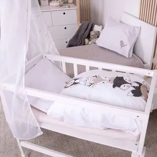Renforcé Wende-Bettwäsche 35x40 / 80x80 cm de Baby Best en Blanc – photo produit 2 sur 3