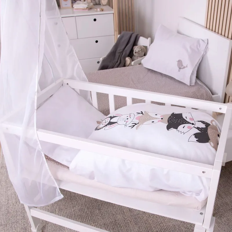 Renforcé Wende-Bettwäsche 35x40 / 80x80 cm de Baby Best en Blanc – photo produit 2 sur 3