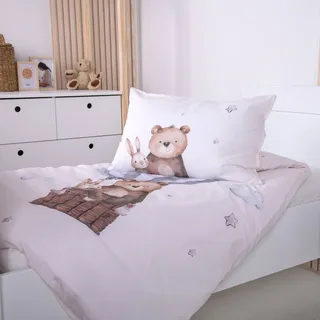 Renforcé Wende-Bettwäsche 40x60 / 100x135 cm fra Baby Best i Beige – produktbillede 2 af 3