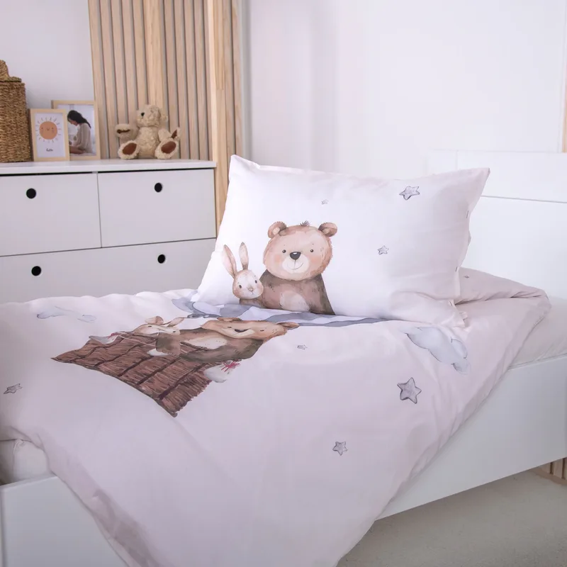 Renforcé Wende-Bettwäsche 40x60 / 100x135 cm fra Baby Best i Beige – produktbillede 2 af 3