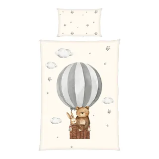 Renforcé Wende-Bettwäsche 40x60 / 100x135 cm fra Baby Best i Beige – produktbillede 1 af 3