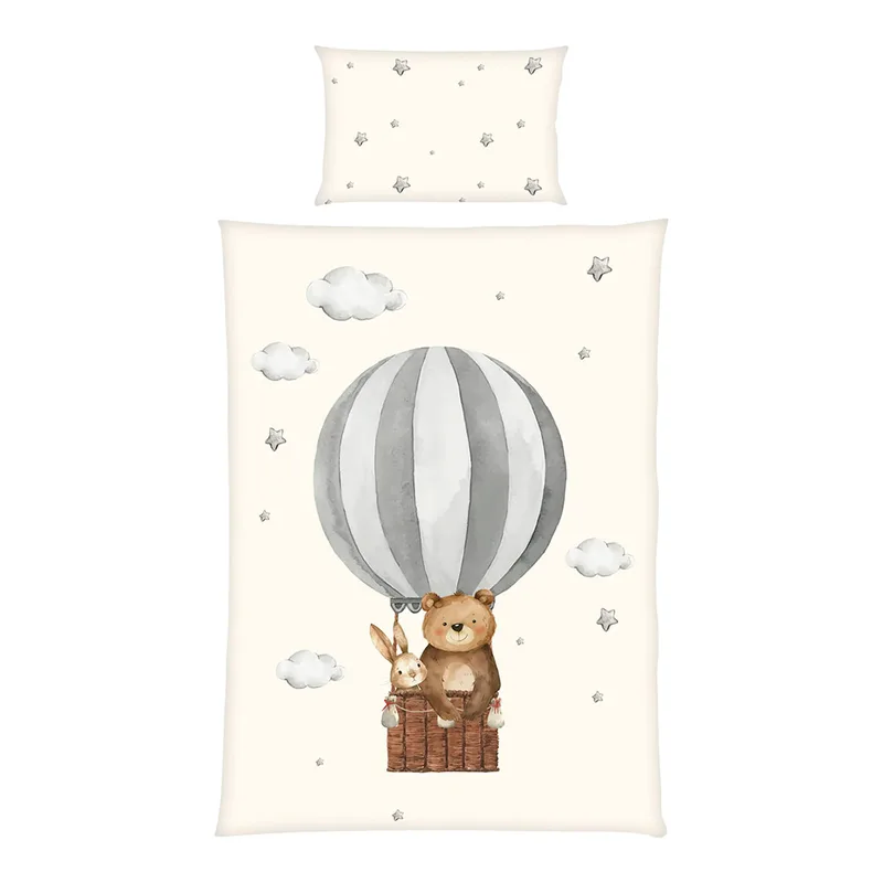 Renforcé Wende-Bettwäsche 40x60 / 100x135 cm fra Baby Best i Beige – produktbillede 1 af 3