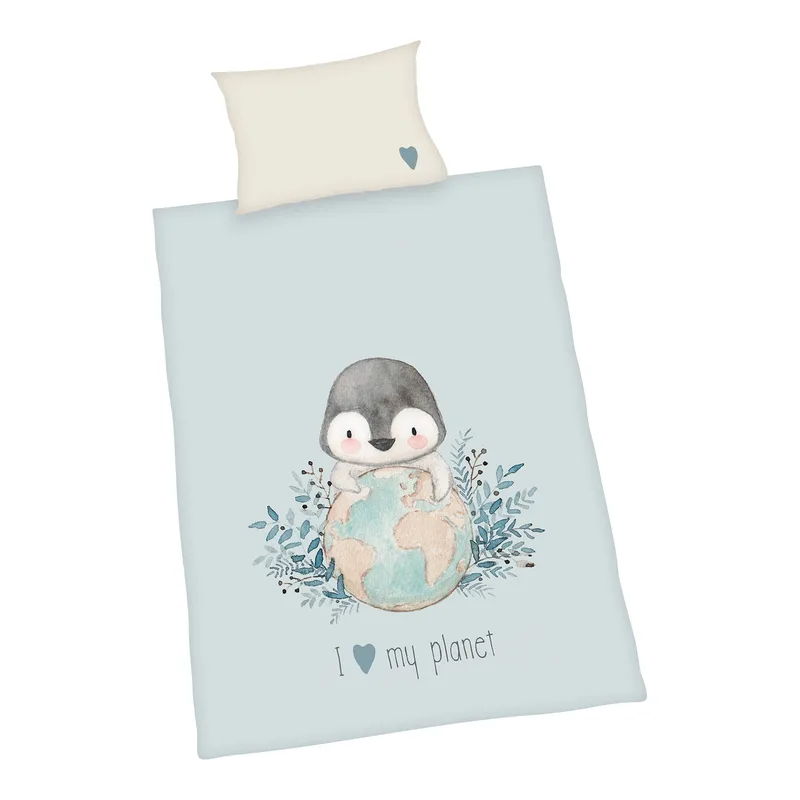 Renforcé Wende-Bettwäsche 40x60 / 100x135 cm de Baby Best en Bleu – photo produit 1 sur 3
