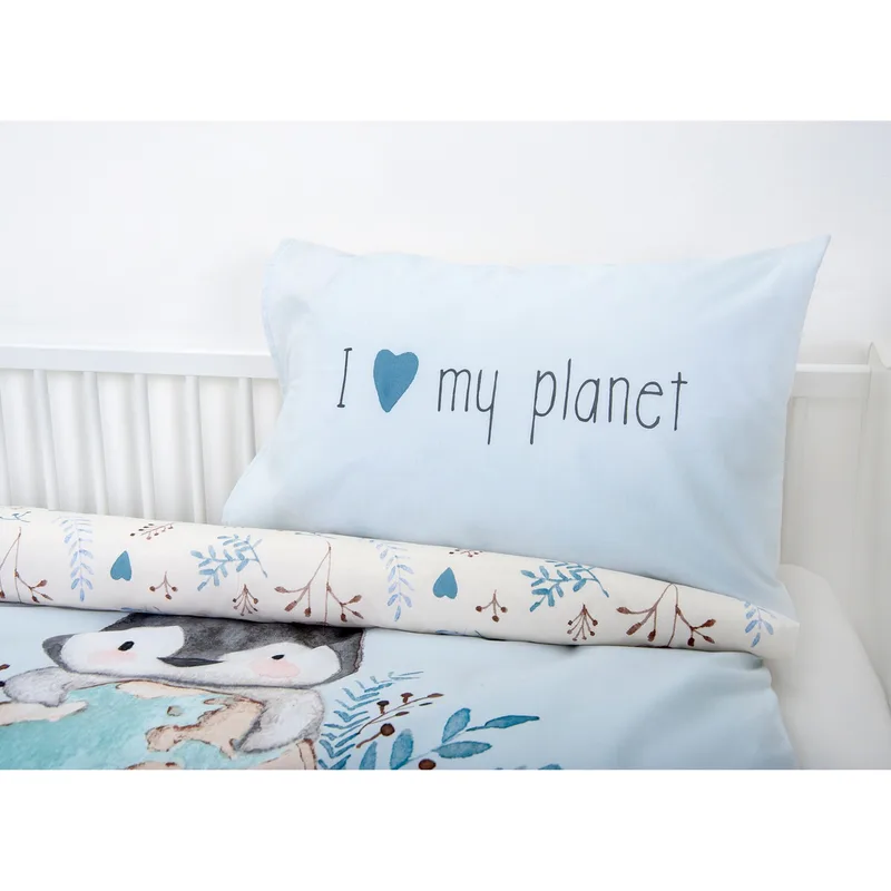 Renforcé Wende-Bettwäsche 40x60 / 100x135 cm de Baby Best en Bleu – photo produit 2 sur 3