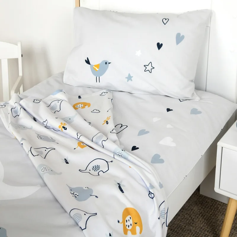 Renforcé Wende-Bettwäsche 40x60 / 100x135 cm de Baby Best en Gris – photo produit 2 sur 2