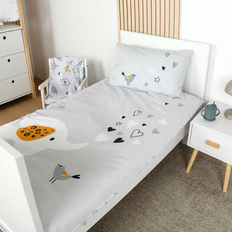 Renforcé Wende-Bettwäsche 40x60 / 100x135 cm de Baby Best en Gris – photo produit 1 sur 2