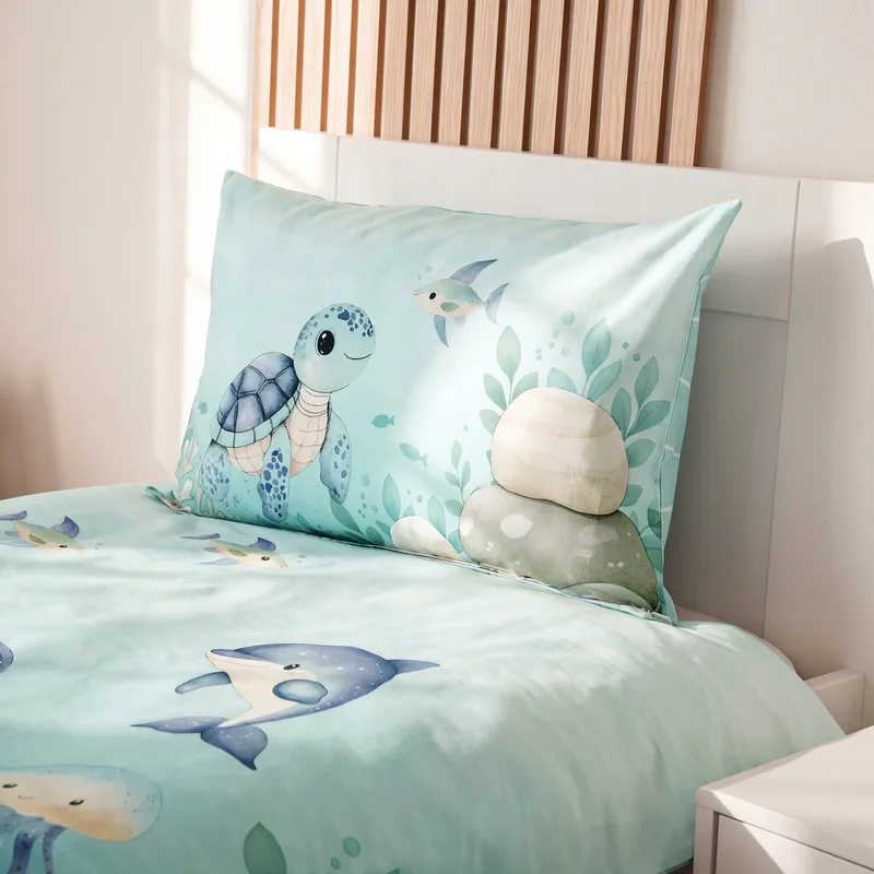 Renforcé Wende-Bettwäsche 40x60 / 100x135 cm de Baby Best en Bleu clair, 37 × 26 × 2 mm – photo produit 2 sur 3