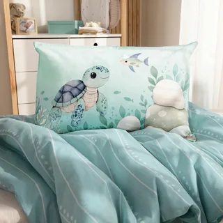 Renforcé Wende-Bettwäsche 40x60 / 100x135 cm de Baby Best en Bleu clair, 37 × 26 × 2 mm – photo produit 1 sur 3
