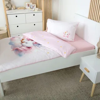Renforcé Wende-Bettwäsche 40x60 / 100x135 cm von Baby Best in Rosa – Produktfoto 2 von 2