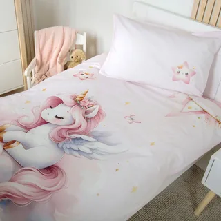 Renforcé Wende-Bettwäsche 40x60 / 100x135 cm von Baby Best in Rosa – Produktfoto 1 von 2