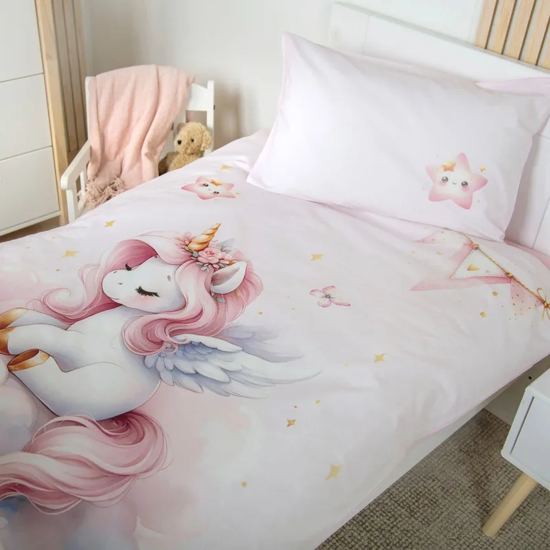 Renforcé Wende-Bettwäsche 40x60 / 100x135 cm von Baby Best in Rosa – Produktfoto 1 von 2