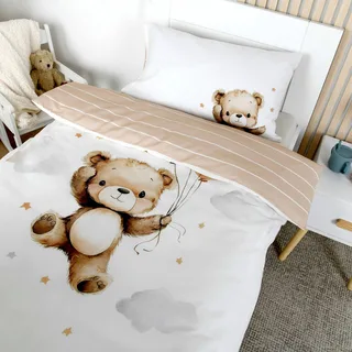 Renforcé Wende-Bettwäsche 40x60 / 100x135 cm von Baby Best in Weiß, 37 × 26 × 2,5 mm – Produktfoto 1 von 3