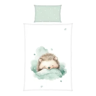 Renforcé Wende-Bettwäsche 40x60 / 100x135 cm von Baby Best in Weiß – Produktfoto 1 von 3