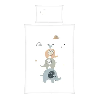 Renforcé Wende-Bettwäsche 40x60 / 100x135 cm fra Baby Best i Hvid – produktbillede 1 af 3