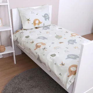 Renforcé Wende-Bettwäsche 40x60 / 100x135 cm fra Baby Best i Hvid – produktbillede 2 af 3