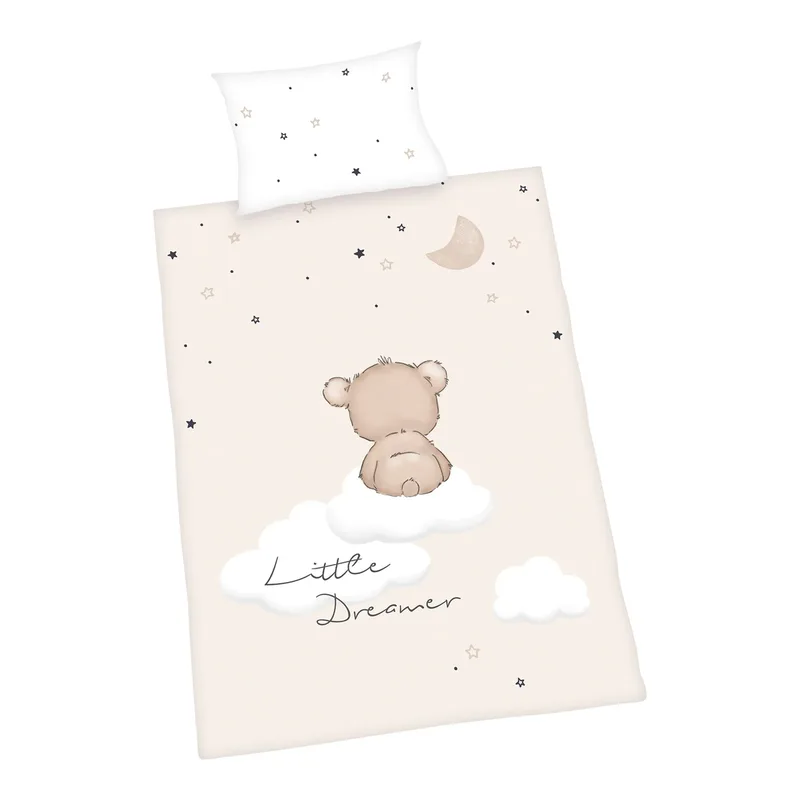 Renforcé Wende-Bettwäsche Little Dreamer 40x60 / 100x135 cm de Baby Best en Beige – photo produit 1 sur 3