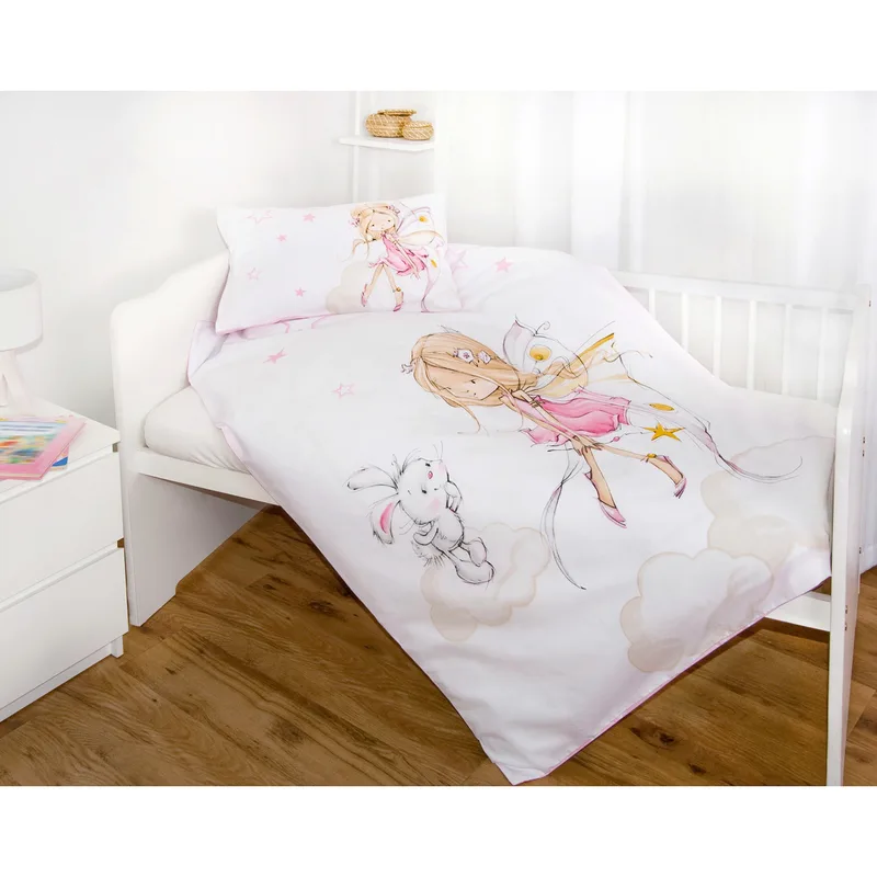 Renforcé Wende-Bettwäsche Little Fairy 40x60 / 100/135 cm de Baby Best en Rose – photo produit 3 sur 3