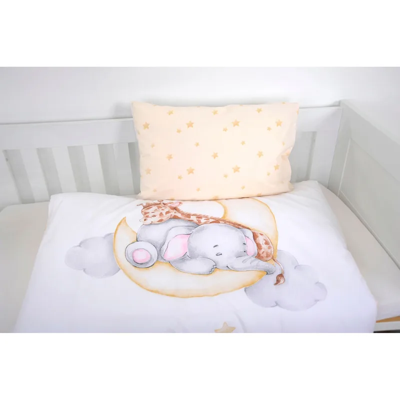 Renforcé Wende-Bettwäsche Sleeping on the moon 40x60 / 100/135 cm från Baby Best i Vit – produktbild 3 av 3