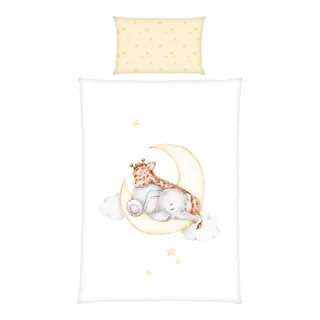 Renforcé Wende-Bettwäsche Sleeping on the moon 40x60 / 100/135 cm från Baby Best i Vit – produktbild 1 av 3