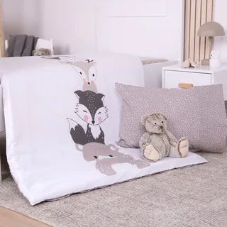 Renforcé Wende-Bettwäsche Woodland Crew 40x60 / 100x135 cm från Baby Best i Vit – produktbild 3 av 3