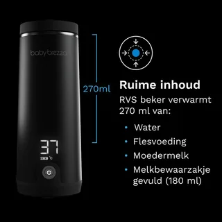 Draagbare Flessenwarmer Voor Onderweg – Oplaadbaar fra Baby Brezza i Sort – produktbillede 4 af 4