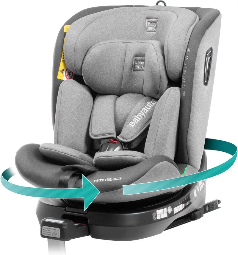 Aitana I-Size Autostoel - 360º draaibaar - Isofix - 40-150 cm - 0-36kg - Tot 12 jaar - Kleur Grijs by BabyAuto in Aitana Grijs – product photo