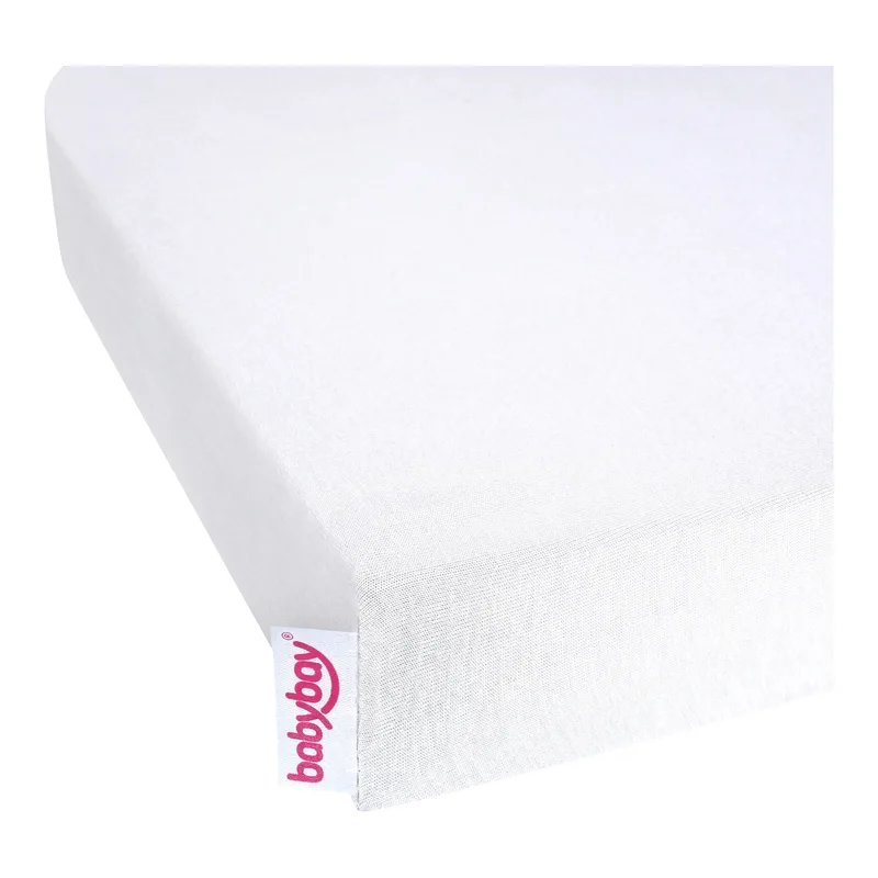 Jersey-Spannbetttuch Deluxe passend für Modell Verlängerungsseite Boxspring XXL van babybay in Wit, 105 × 72,5 mm – productfoto