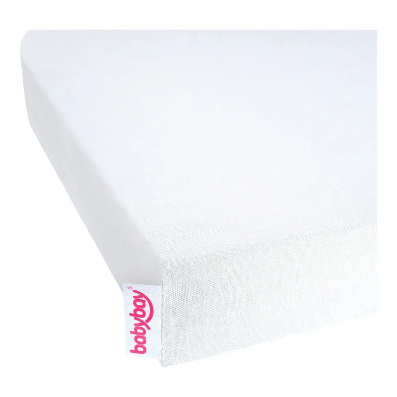 Babybay® 2er-Pack Jersey-Spannbetttücher Deluxe für Beistellbett Original van babybay in Wit – productfoto