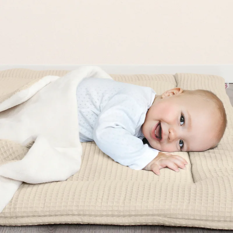 Krabbeldecke Waffelpiqué 75x100 cm van babybay in Bruin, 100 × 75 mm – productfoto