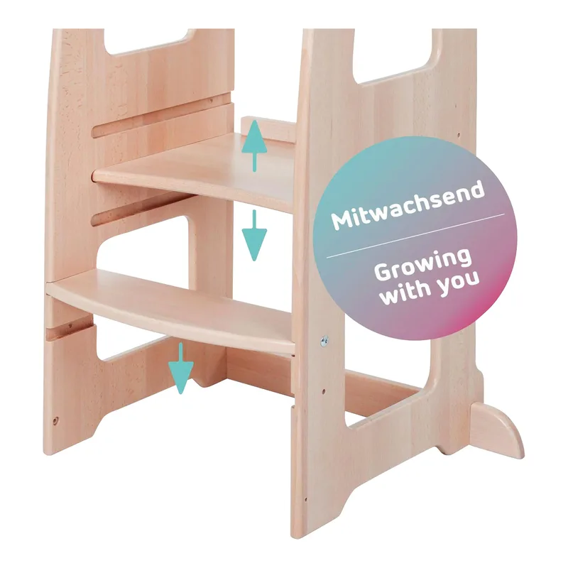 Lernturm Littlefoot von babybay in Natur, 39,5 × 62,6 × 92 mm – Produktfoto