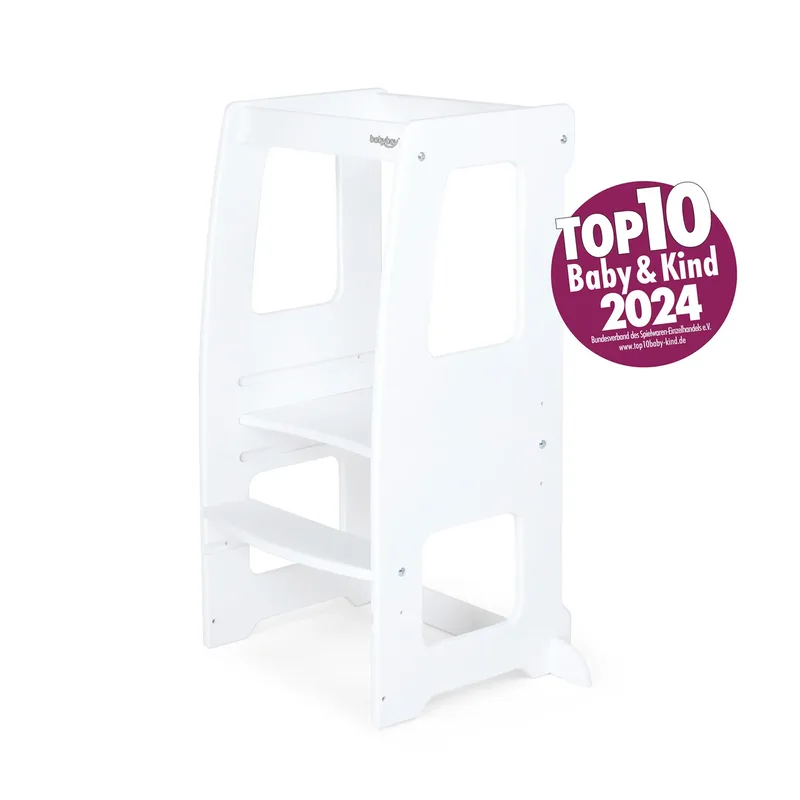 Lernturm Littlefoot van babybay in Wit, 39,5 × 62,6 × 92 mm – productfoto