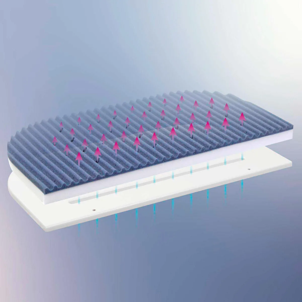 Matratze MediTex® Intense AngelWave® 3D für Beistellbett Boxspring XXL fra babybay i Hvid, 105 × 57,5 × 6 mm – produktbillede