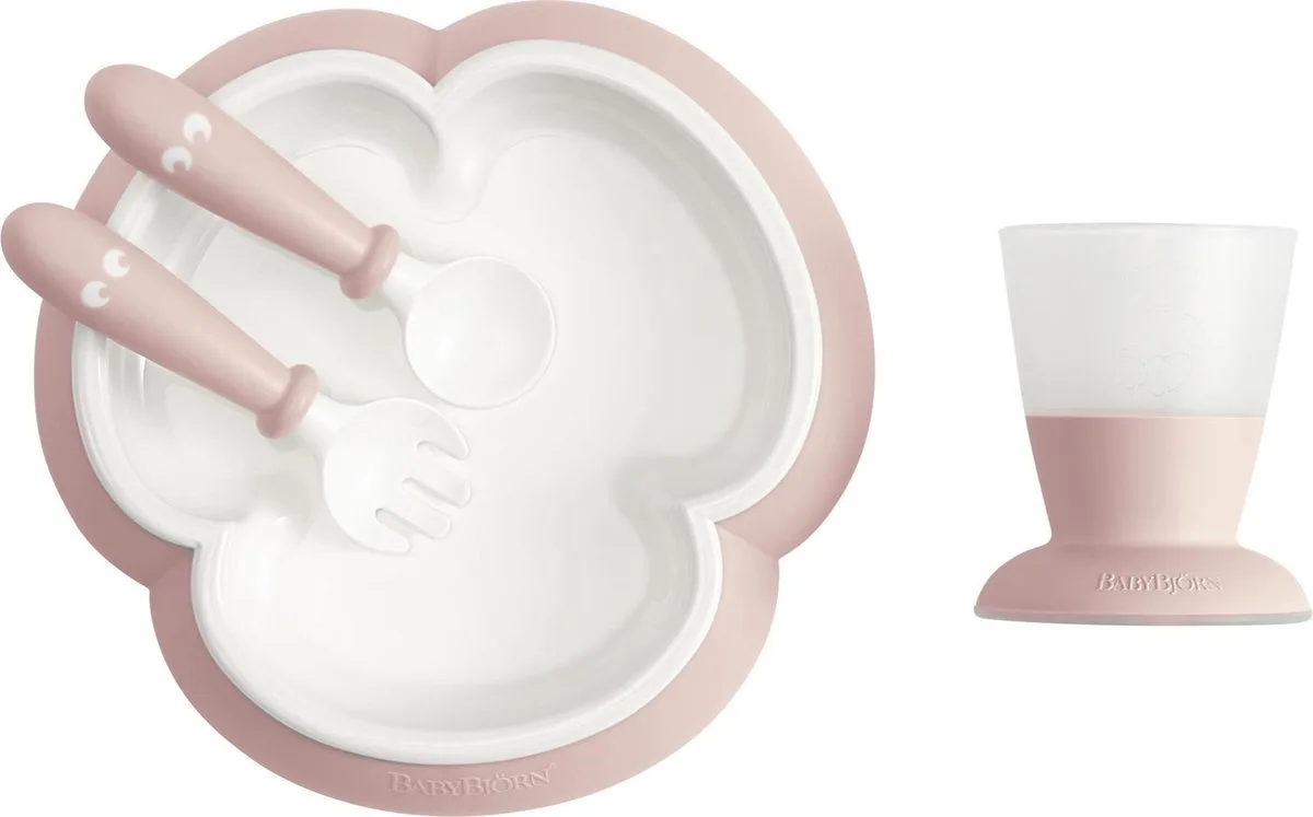 Baby Serviesset - 4 delig fra BabyBjörn i Pastelroze – produktbillede