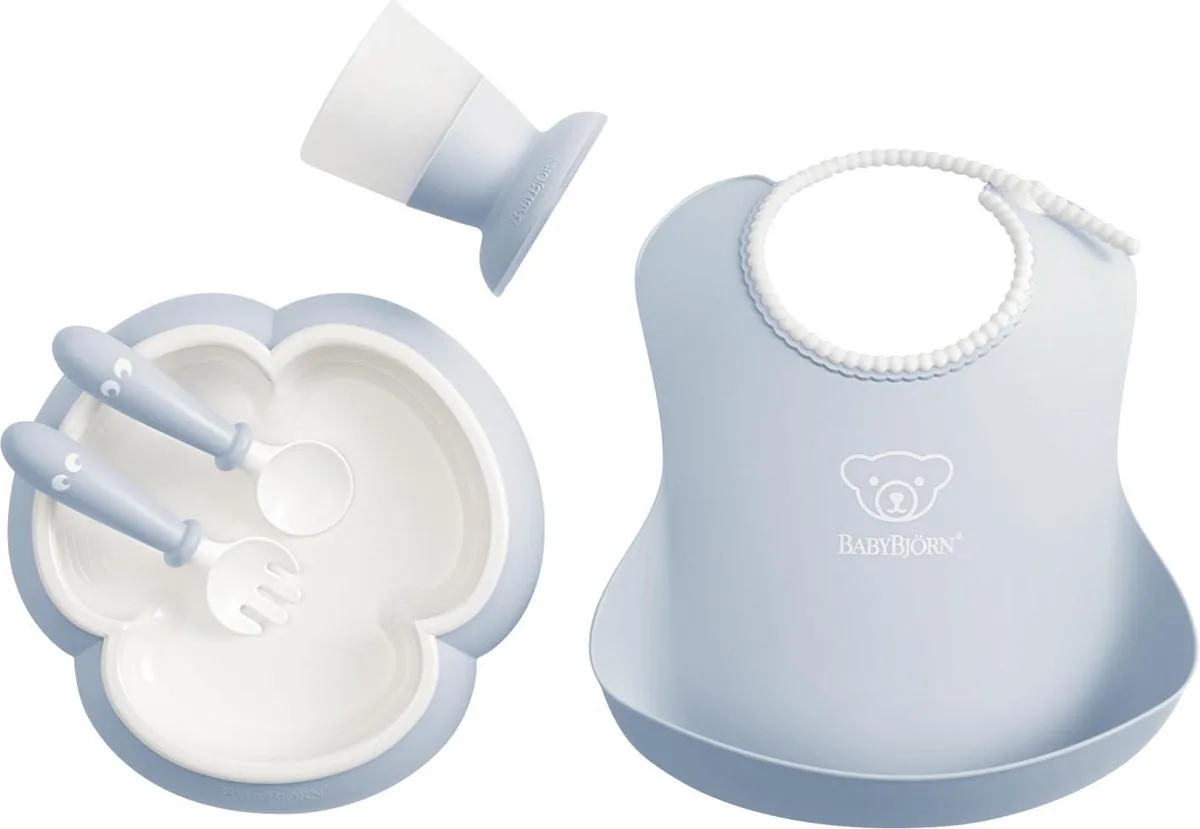 Baby Serviesset - 5 delig från BabyBjörn i Pastelblauw – produktbild