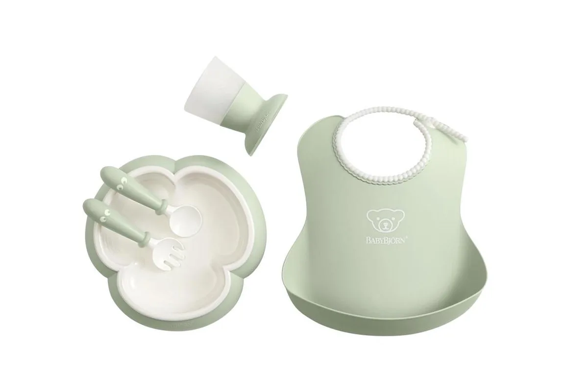 Baby Serviesset - 5 delig de BabyBjörn en Pastelgroen – photo produit
