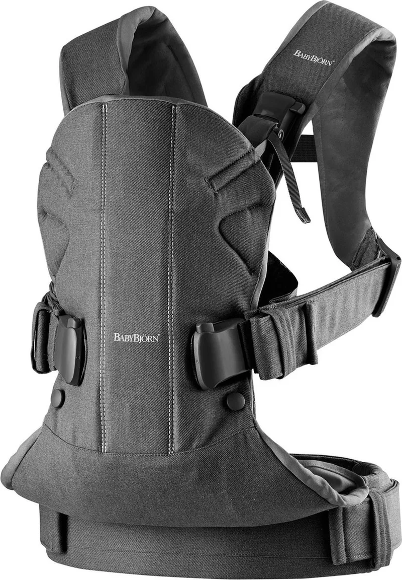 Draagzak One - Geweven - Grijs denim-Donkergrijs - Buikdrager - Rugdrager – Ergonomisch – Stoer by BabyBjörn in Geweven Grijs denim Donkergrijs – product photo