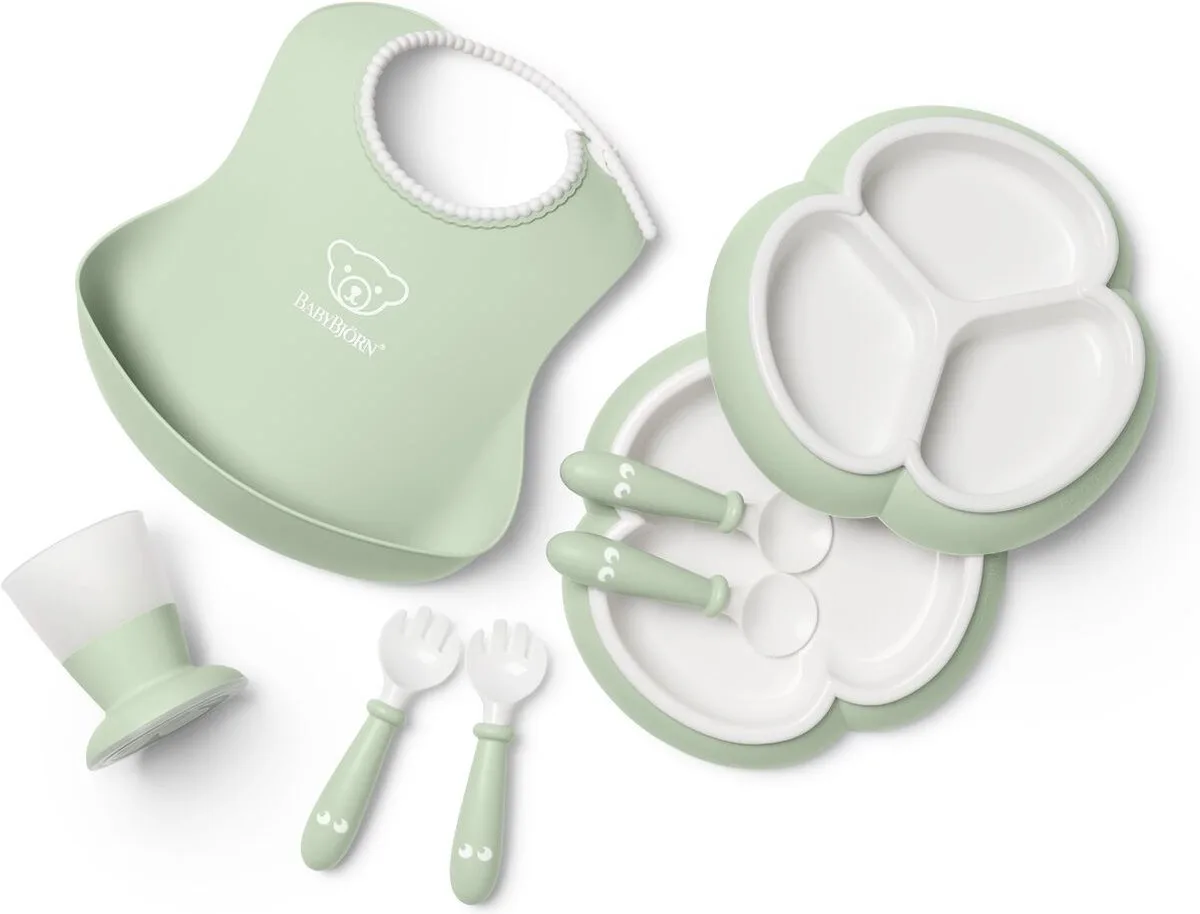Serviesset - 8 delig van BabyBjörn in Pastelgroen – productfoto