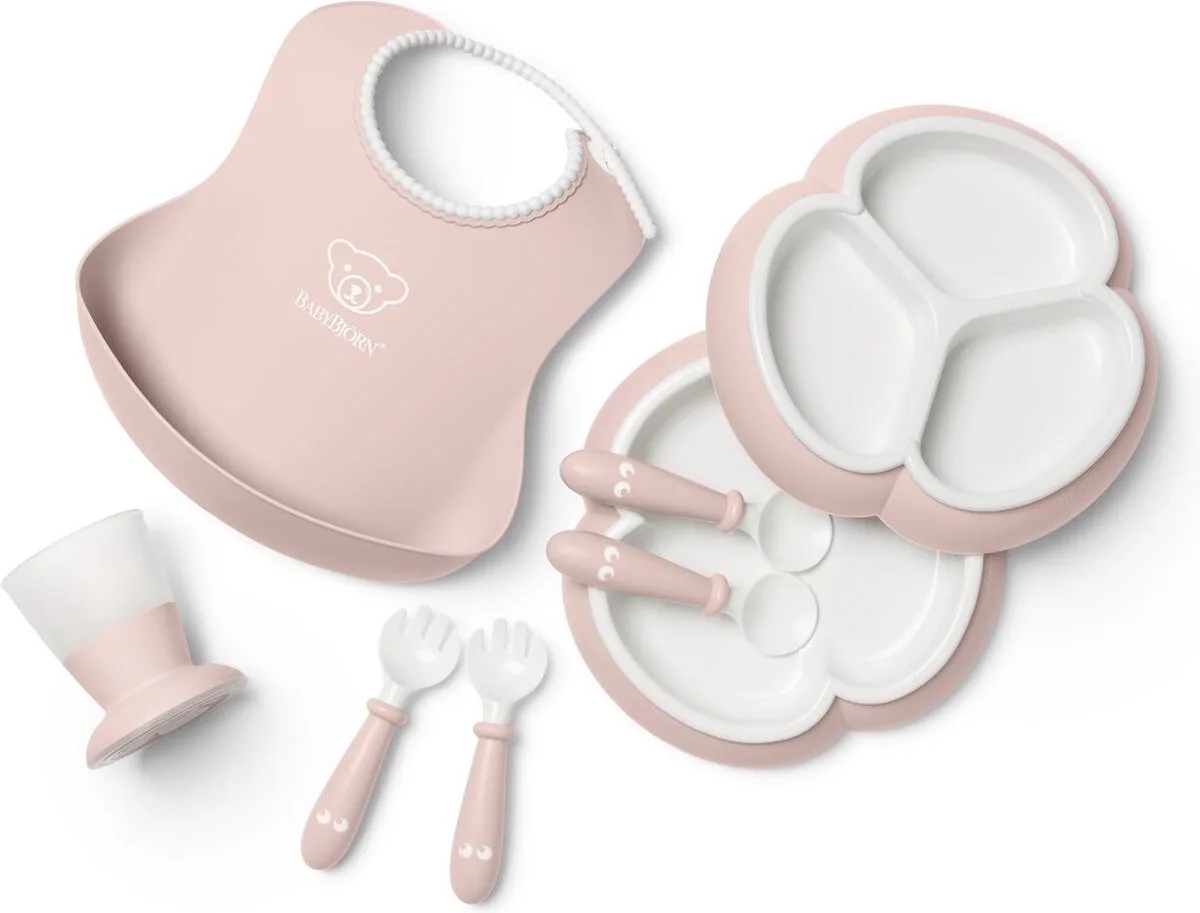 Serviesset - 8 delig van BabyBjörn in Pastelroze – productfoto