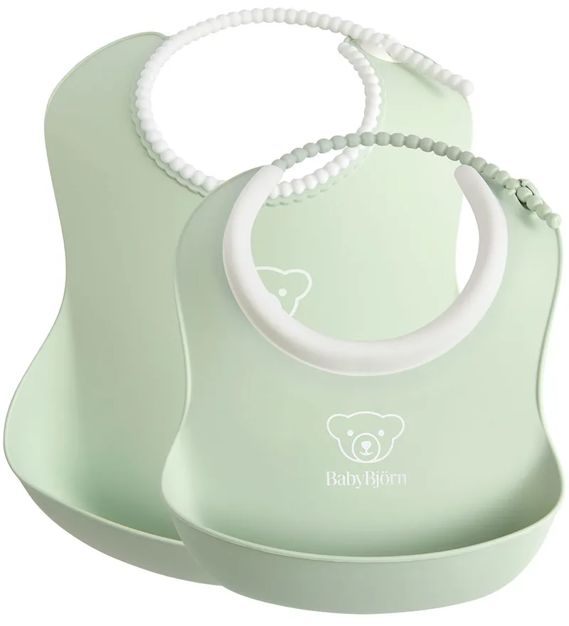 Slabbetjes - 2-pack - Pastel Groen van BabyBjörn – productfoto