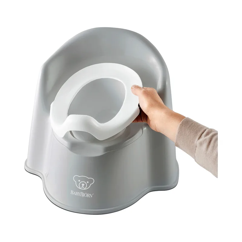 Töpfchen mit Rückenlehne van BabyBjörn in Grijs, 31,5 × 35,9 × 36,9 mm – productfoto