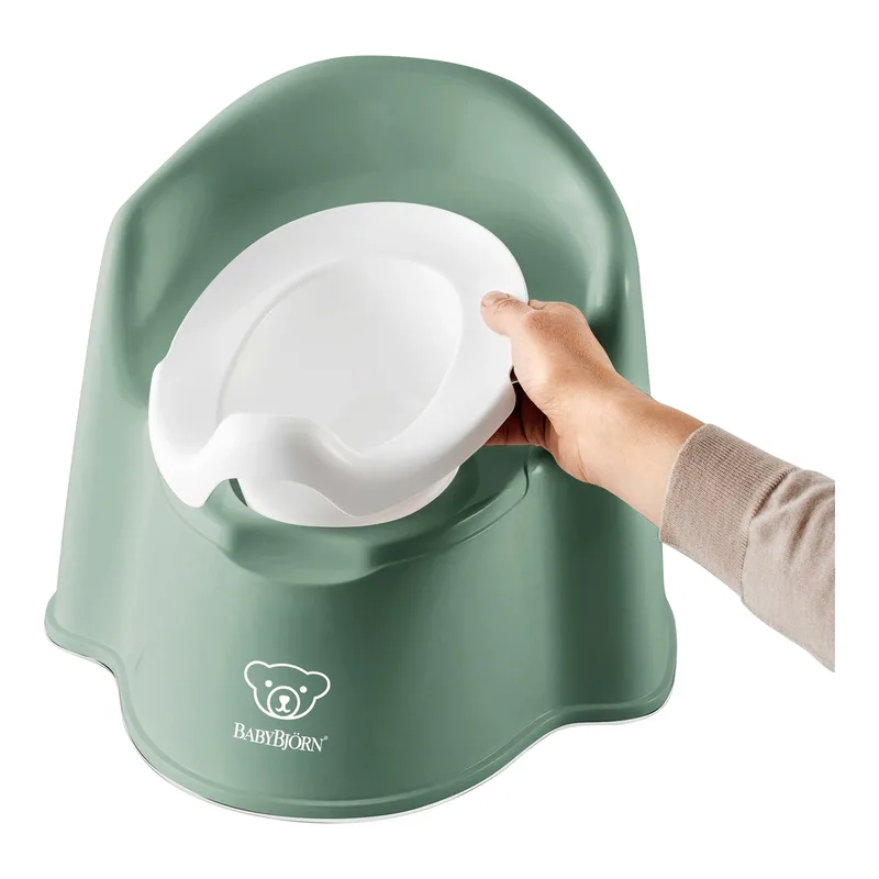 Töpfchen mit Rückenlehne van BabyBjörn in Groen, 31,5 × 35,9 × 36,9 mm – productfoto