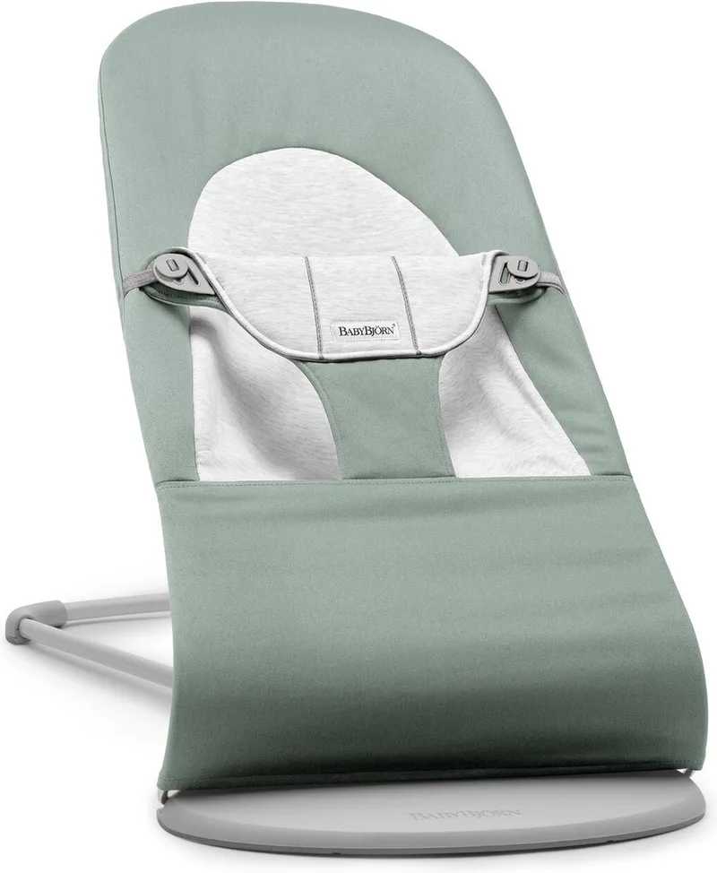 Wipstoel Balance Soft - Geweven-Jersey - Lichtsalie-Grijs - Ergonomisch - Verstelbaar - Inklapbaar by BabyBjörn in Geweven-Jersey – Lichtsalie-Grijs – Frame Lichtgrijs – product photo