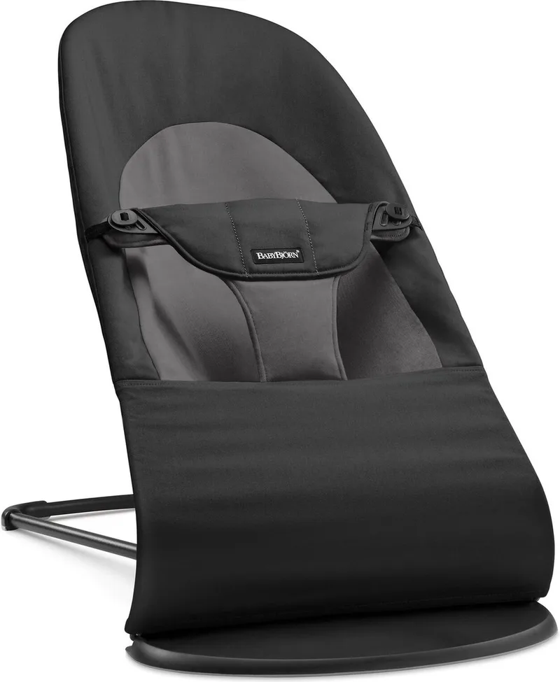 Wipstoel Balance Soft - Geweven - Zwart-Donkergrijs - Ergonomisch - Verstelbaar - Inklapbaar by BabyBjörn in Geweven – Zwart-Donkergrijs – product photo