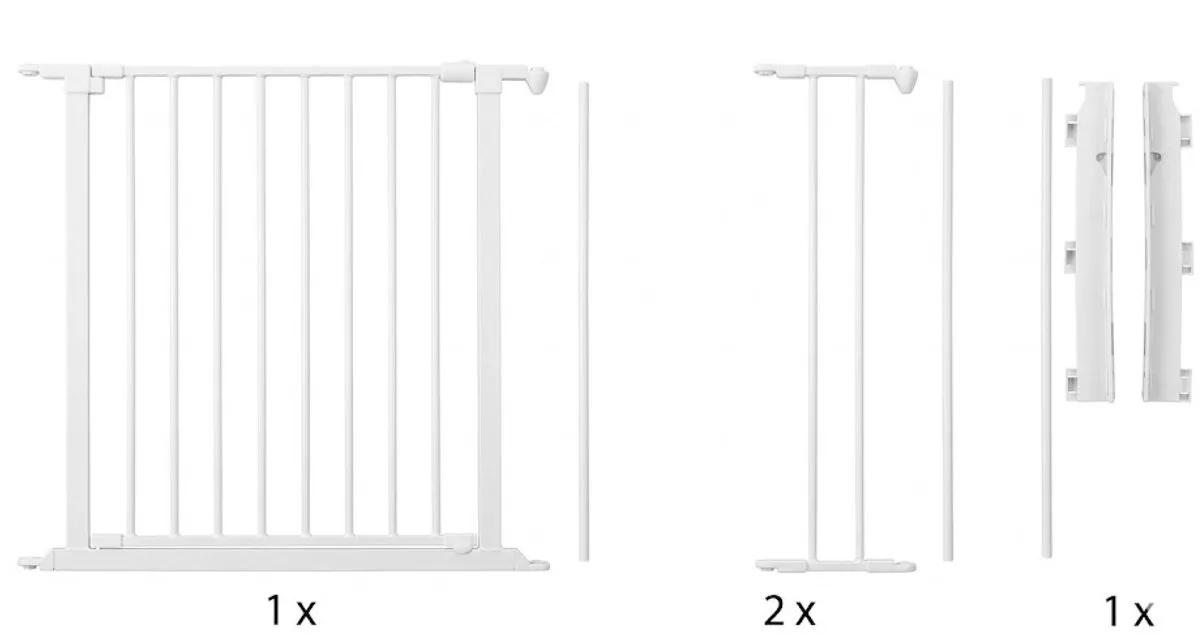 Flex S Traphekje - Hoekhekje - Haardhekje - 90 -112 cm - Schroefbevestiging van BabyDan in Wit – productfoto