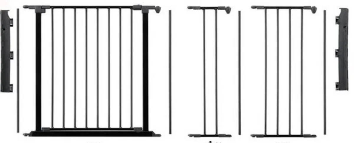 Flex Traphekje - Overloop - 2 x deur - 197 - 205 cm - Schroefbevestiging de BabyDan en Noir – photo produit