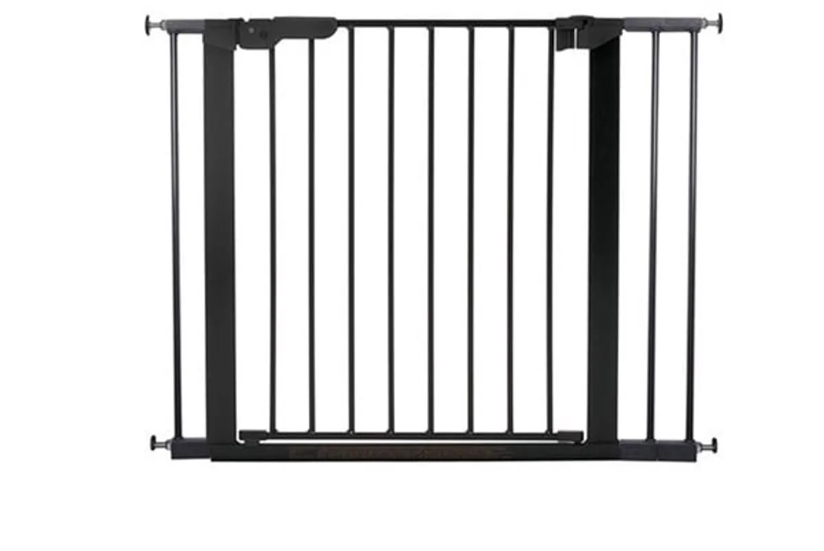 Premier Traphekje 92,5 - 99,8 cm - Klemhekje - Klembevestiging - Zwart - Wit - Uitbreidbaar - Muurbeschermers - Drempel - Tweerichtings opening - Kinderbeveiliging - Eenhandige bediening van BabyDan in Zwart, Wit – productfoto
